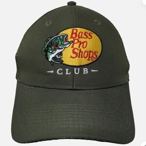 NWOT 🐠 BASS PRO SHOPS DARK GREEN ADJUSTABLE MESH TRUCKER HAT BASEBALL CAP Unisex
